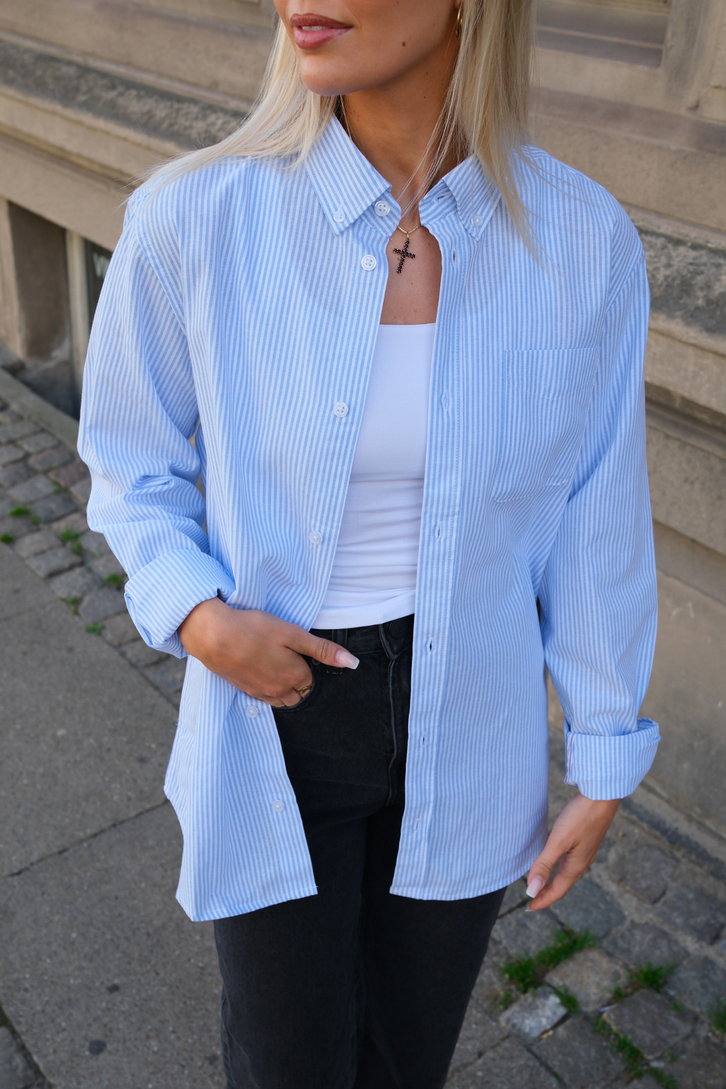 Vriendje Oxford Shirt - lichtblauw/wit