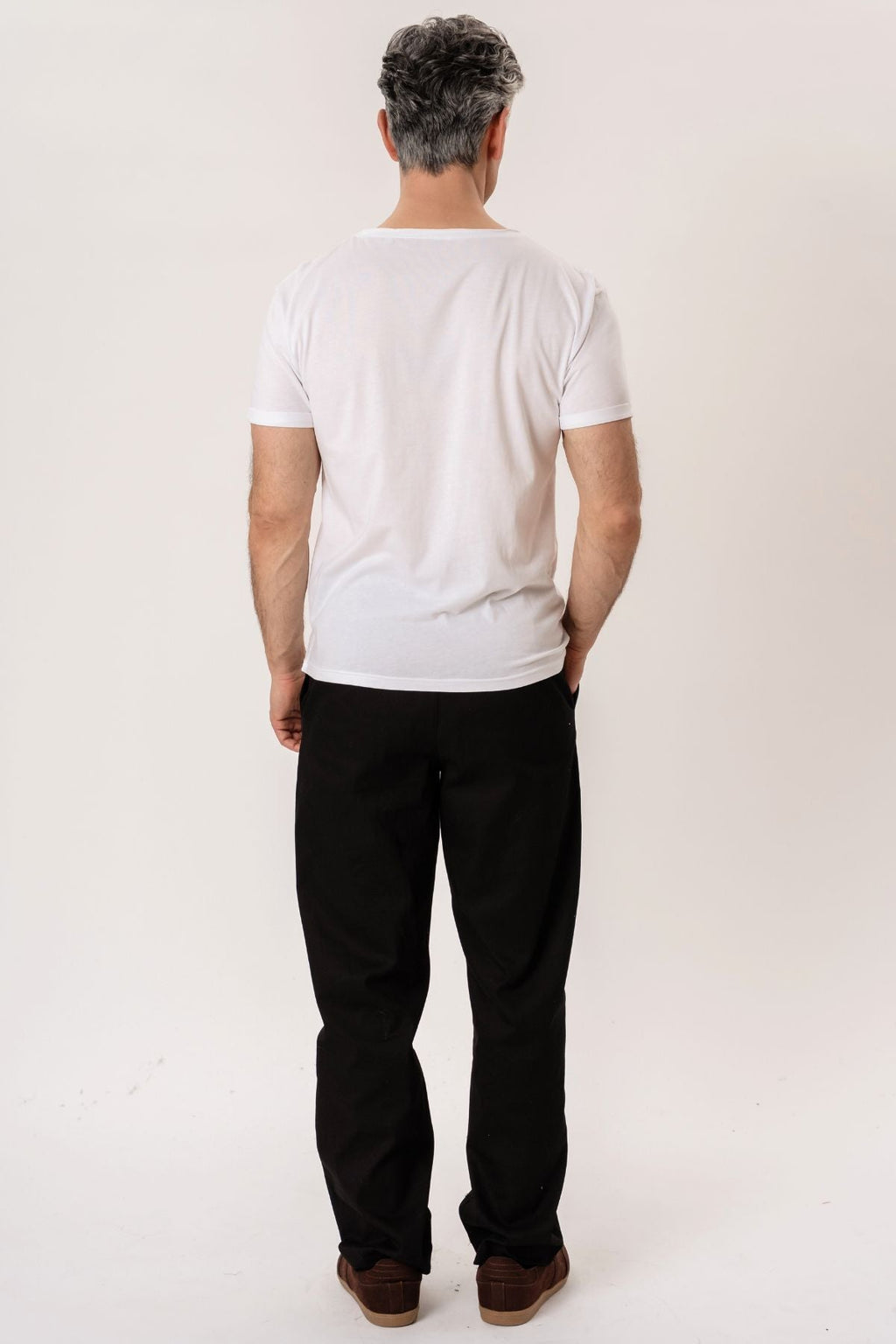 T-shirt met diepe hals - Wit