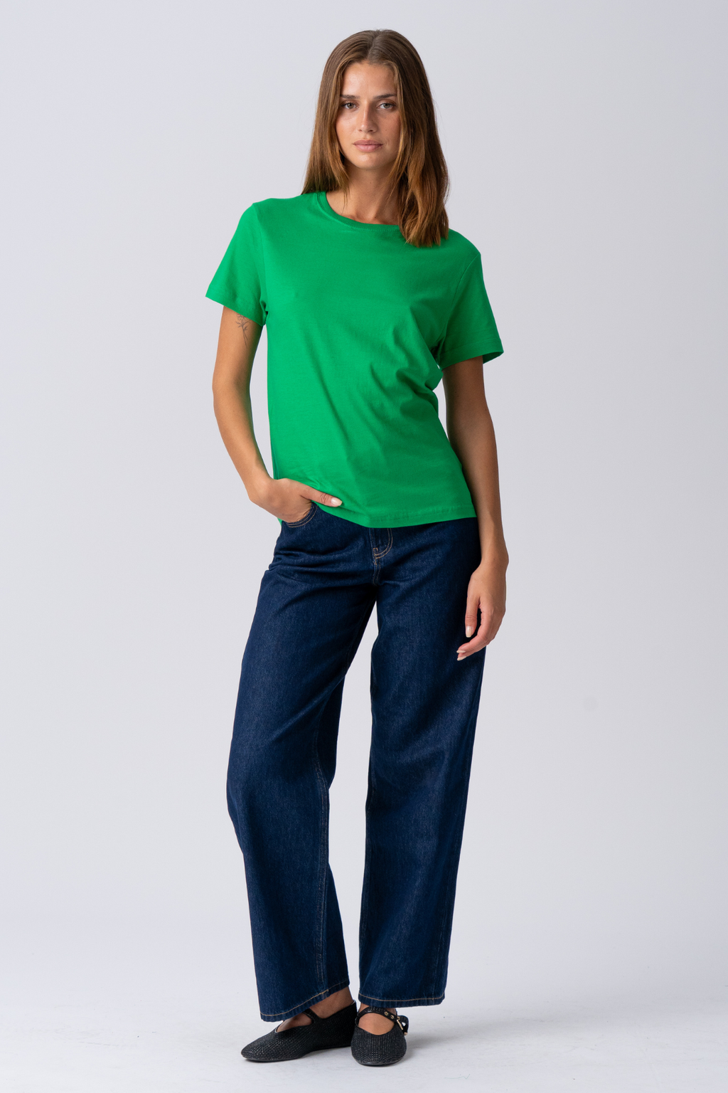 Basic Licht T -shirt - groen