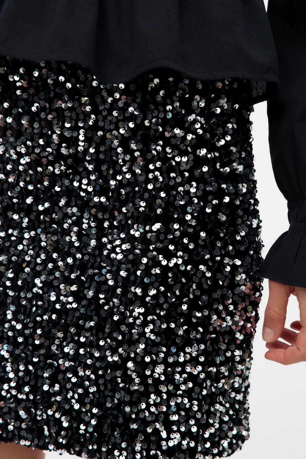 Bella korte rok - zwart zilver