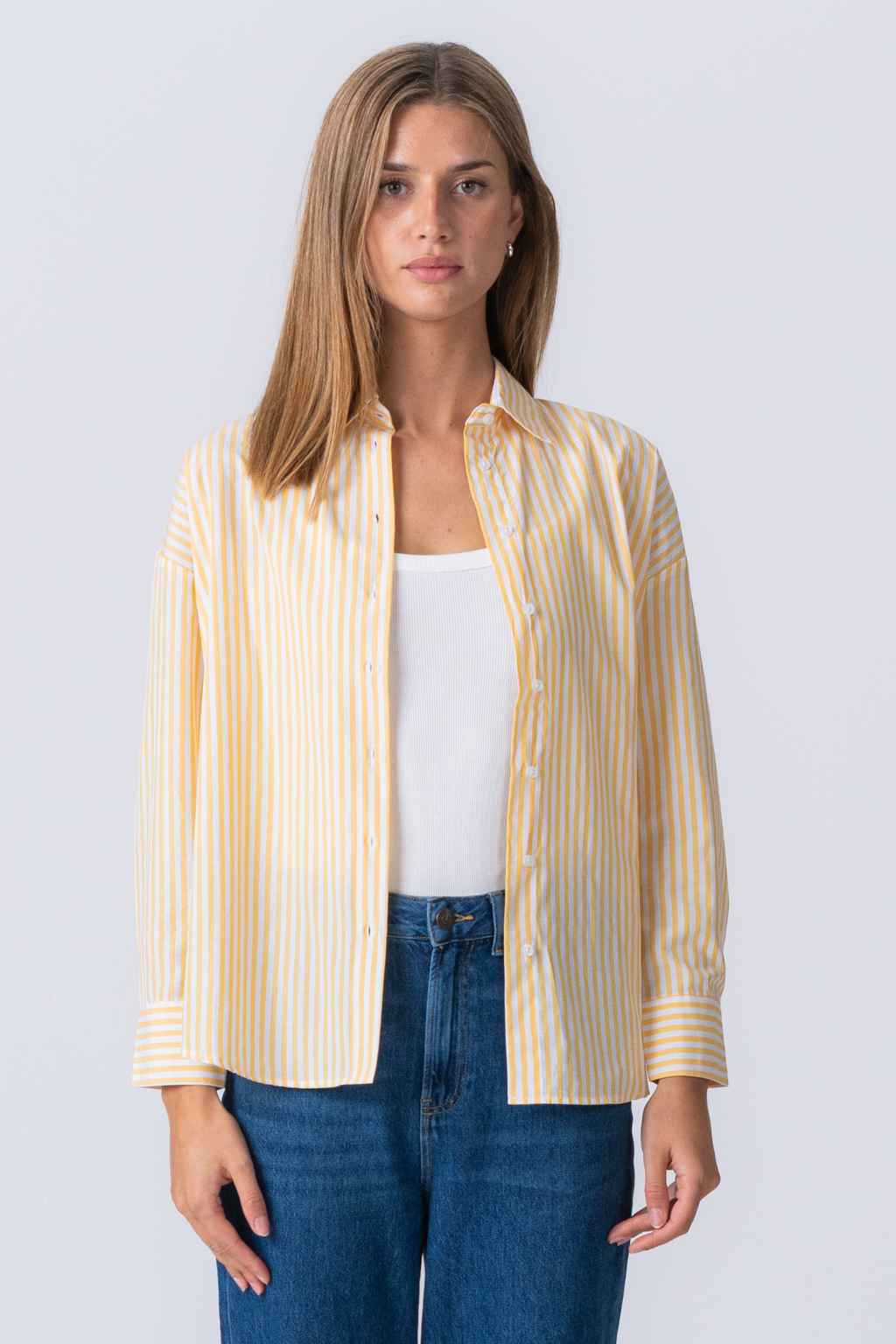 Layla gestreepte shirt - geel