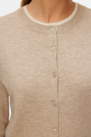 Prachtig vest met O-hals - Silver Mink Melange w. Berk