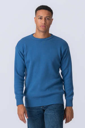 Crewneck Knit Sweater - Blauw
