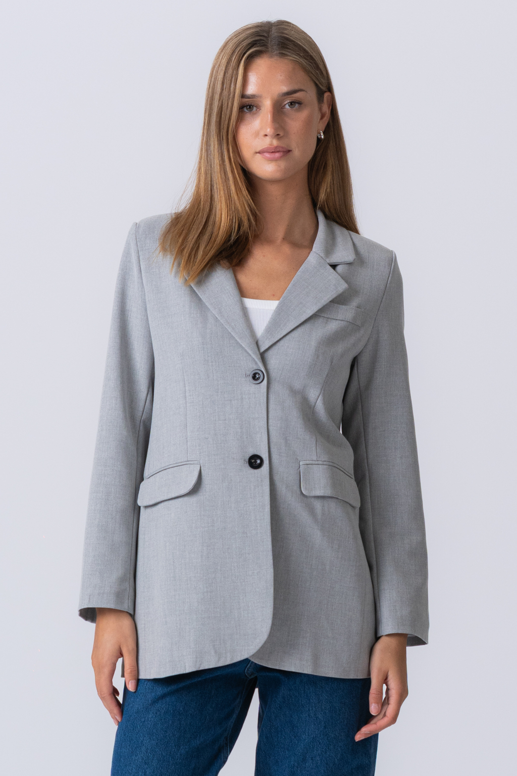 Claire Oversized Blazer - Light Grey