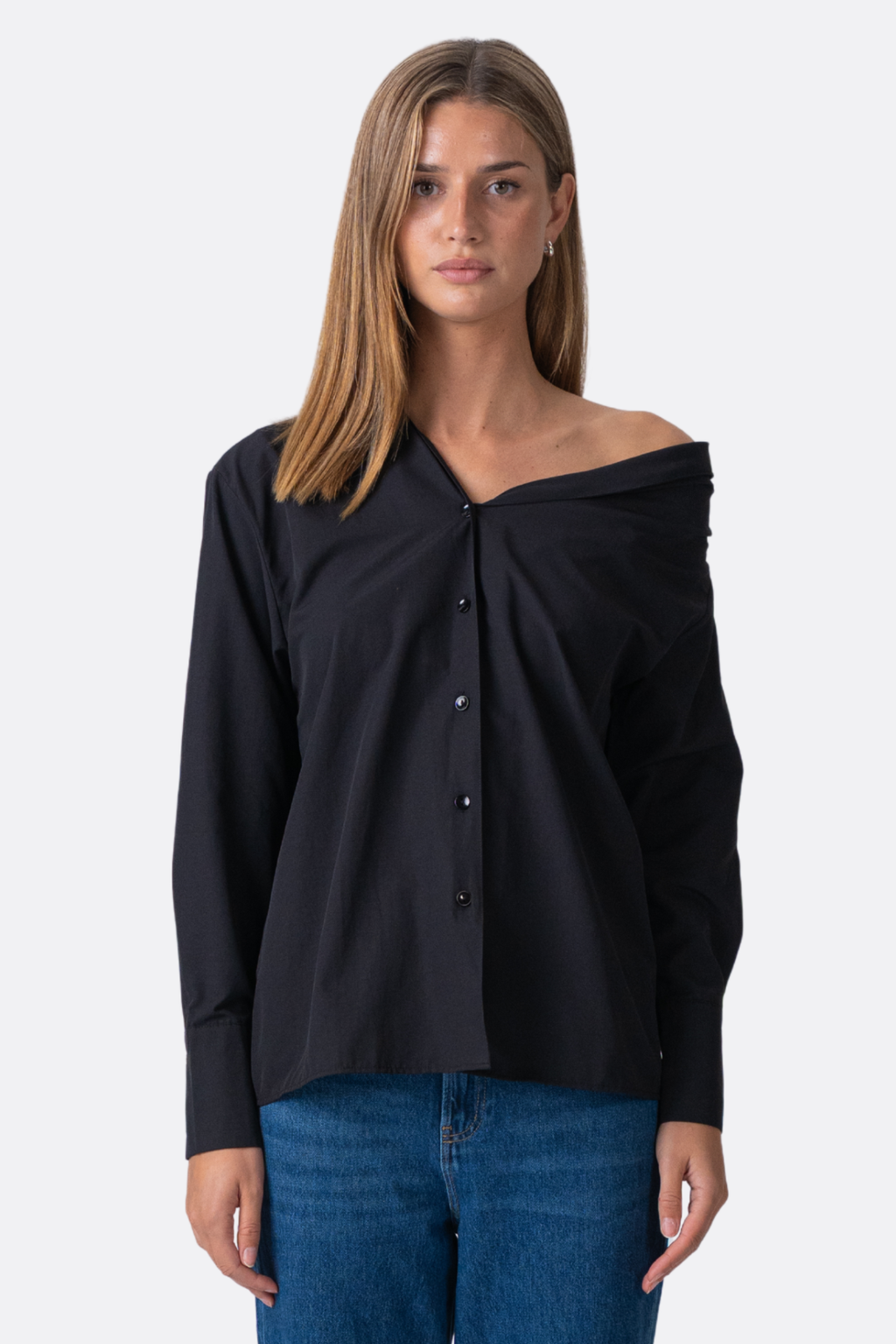 Serena Oversized Shirt - zwart