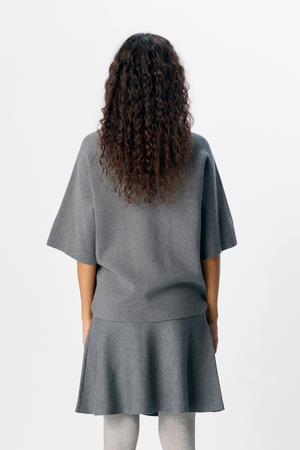 Reynard HW Korte gebreide rok - Medium Gray Melange