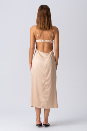 Elina Strap Dress - Beige