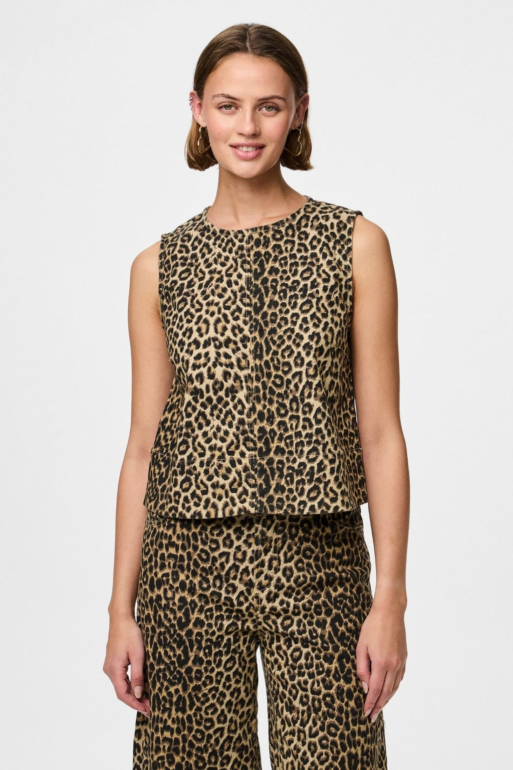 Salume Denim Top - White Pepper Leo