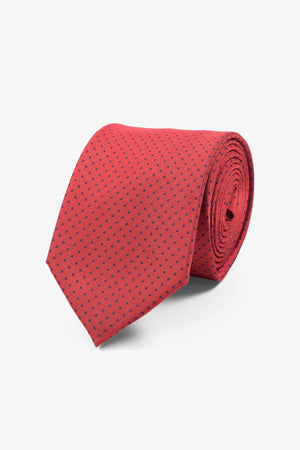 Tie - rood/zwart gestippeld