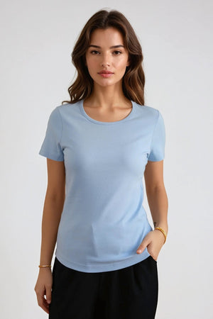 Basic Tight T-shirt - Light Blue