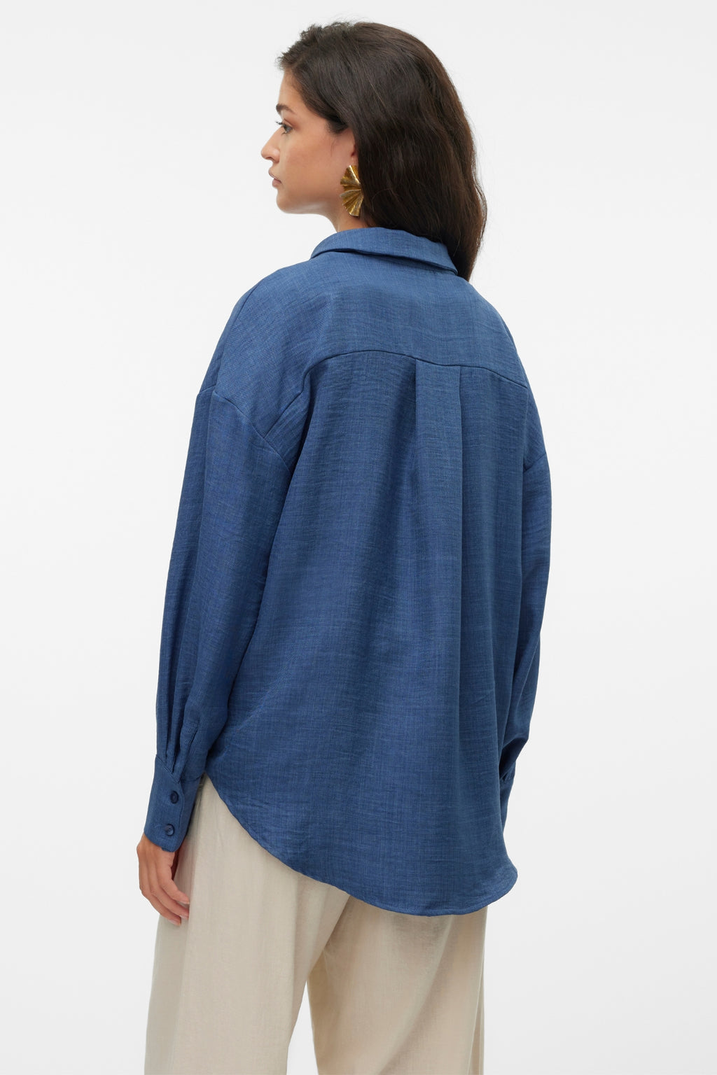 Melaney Queeny overhemd - Donker denim gemêleerd