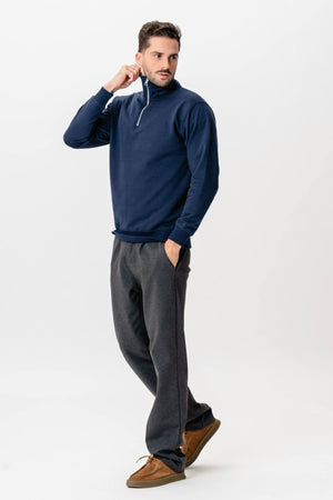 Sweatshirt halve zip - marine