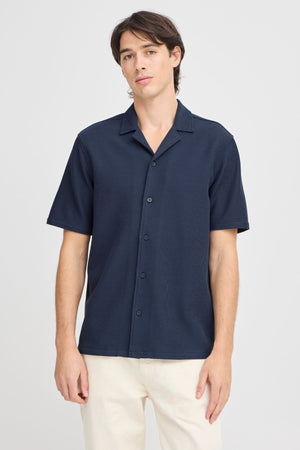 Gebreide shirt - marine