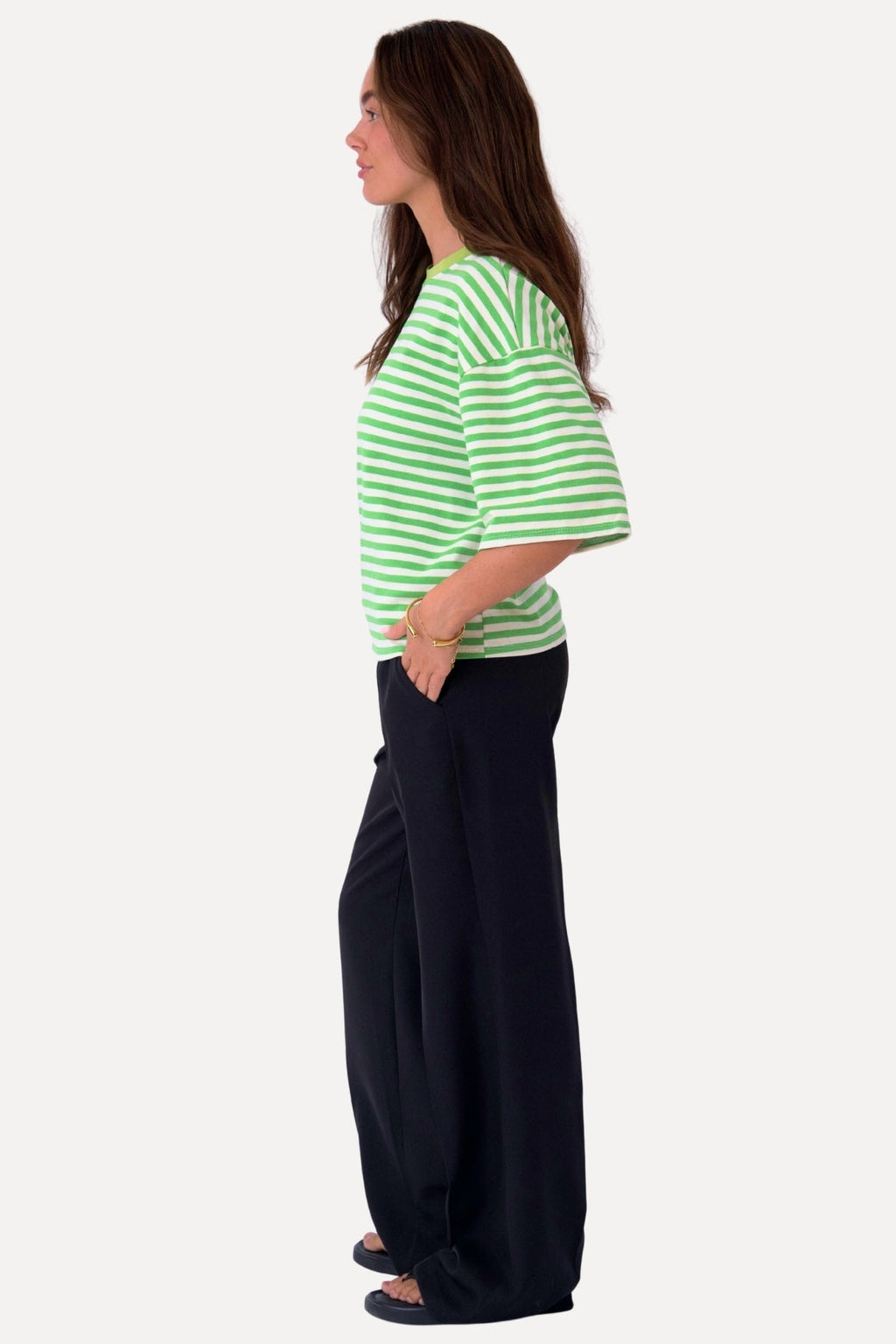 Zoe T-Shirt - Groen/Wit