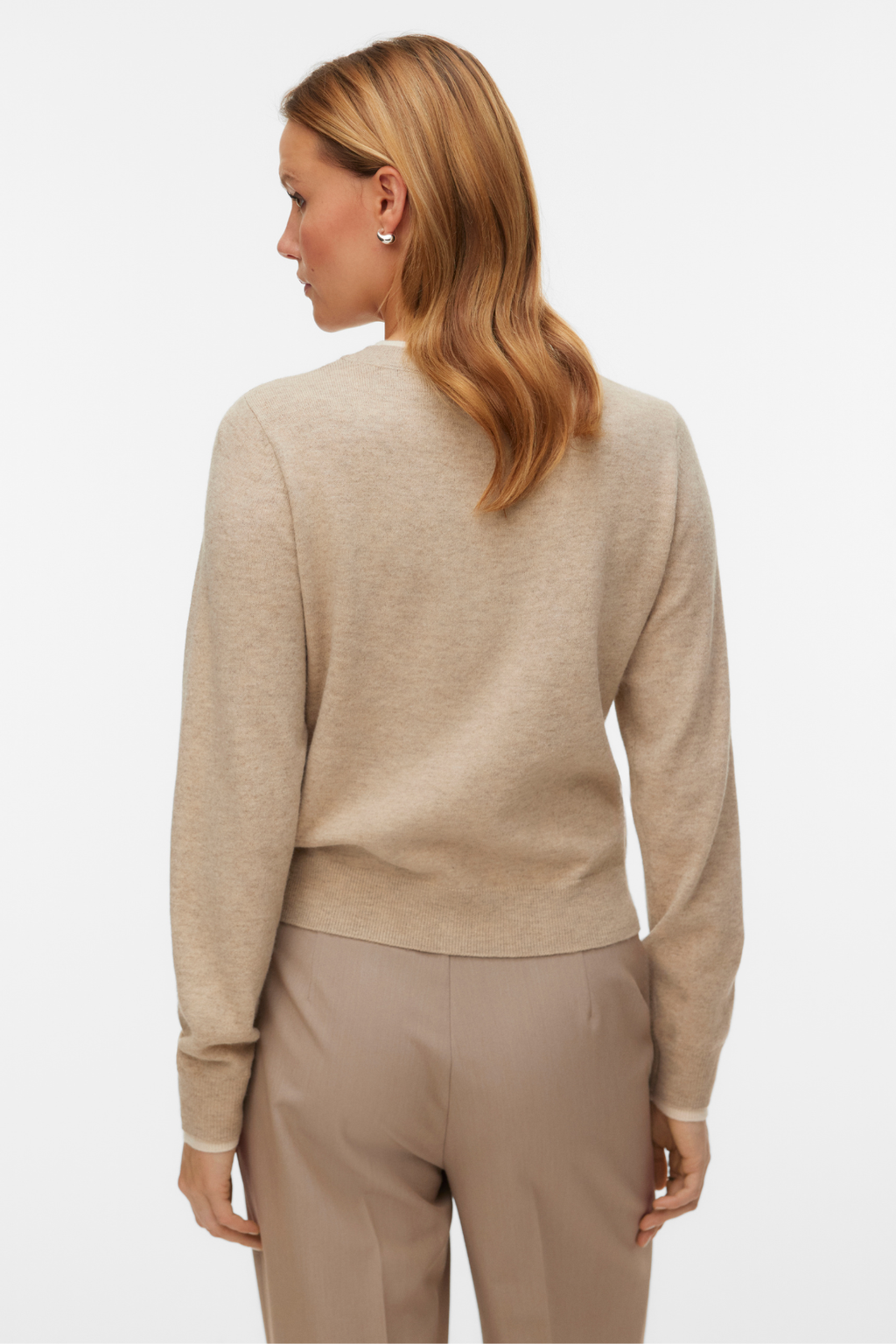 Prachtig vest met O-hals - Silver Mink Melange w. Berk