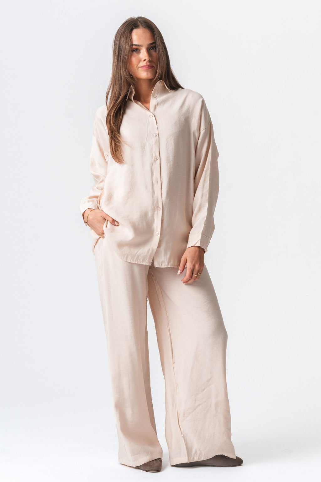 Mia Pants + Mia Shirt (Beige) – Package Deal
