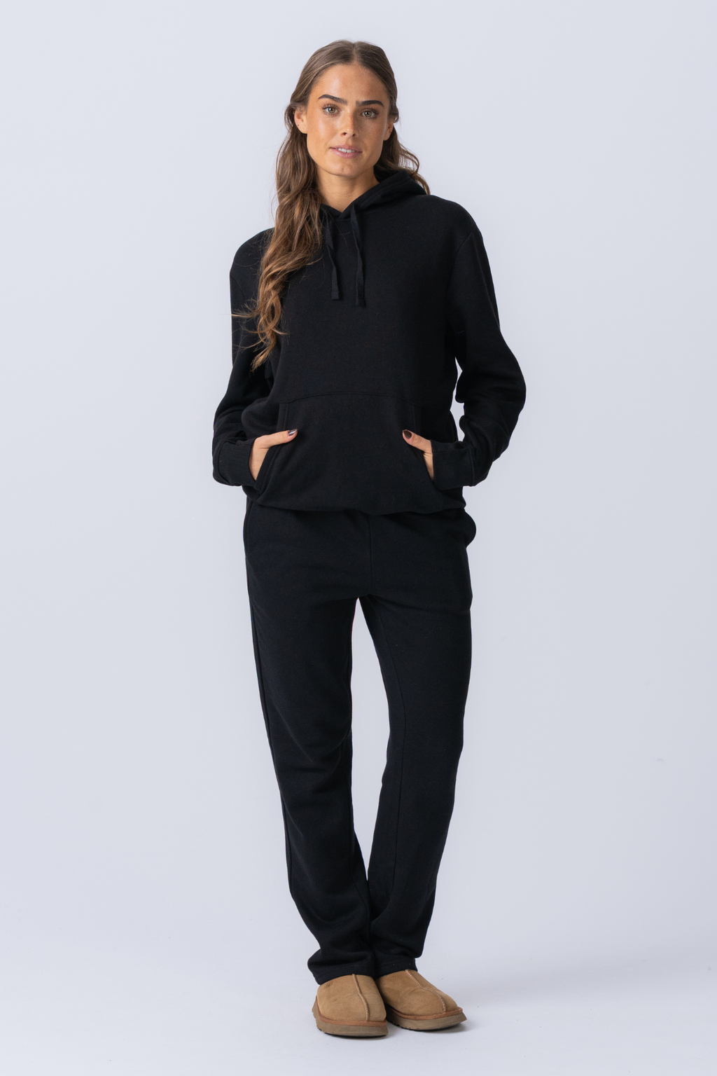 Essential sweatset met capuchon voor dames - zwart