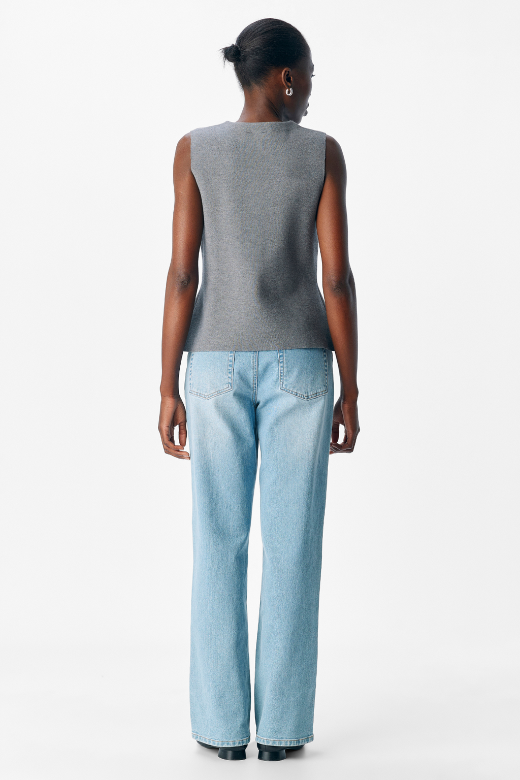 Reynard Knit Vest - Medium Gray Melange