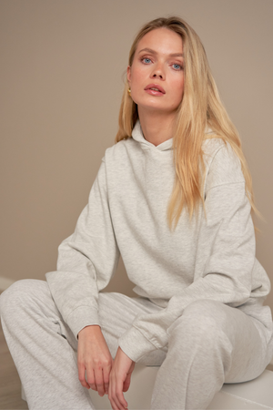 Hoodie zonder trekkoord - grijs