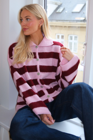 Josie Polo Gebreid - Roze/Bordeaux