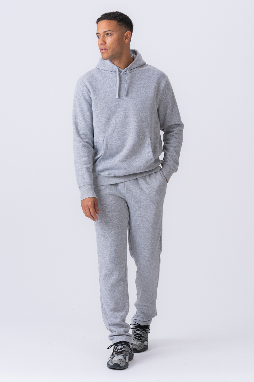 Essential sweatset met capuchon - grijs
