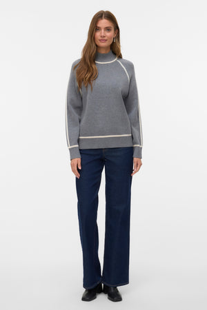 Gouden trui met hoge hals - middengrijs W. berk