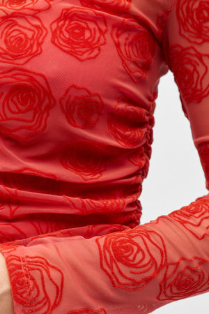 Elodie Top - Cranberry Poinsette-rozen