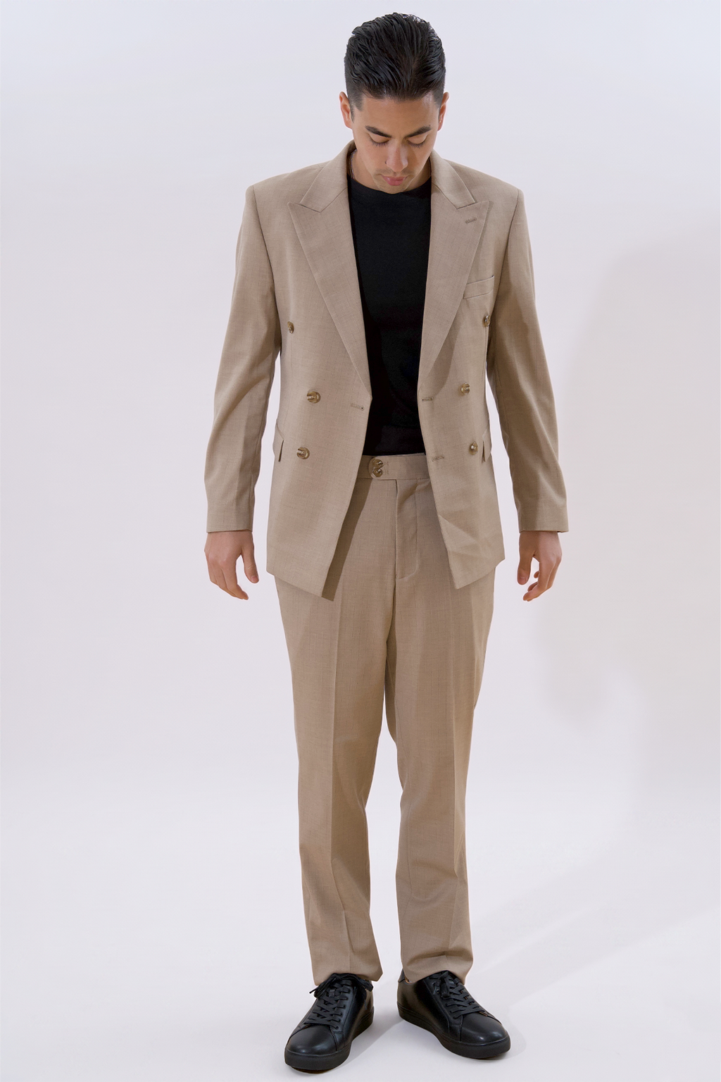 Klassieke blazer - beige gemêleerd