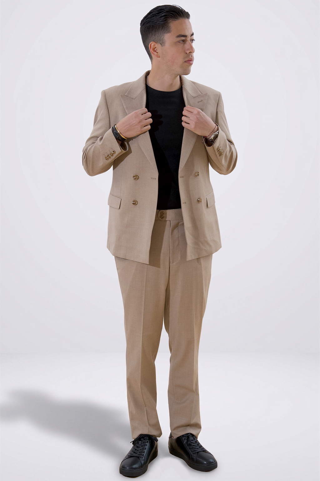 Klassieke blazer - beige gemêleerd
