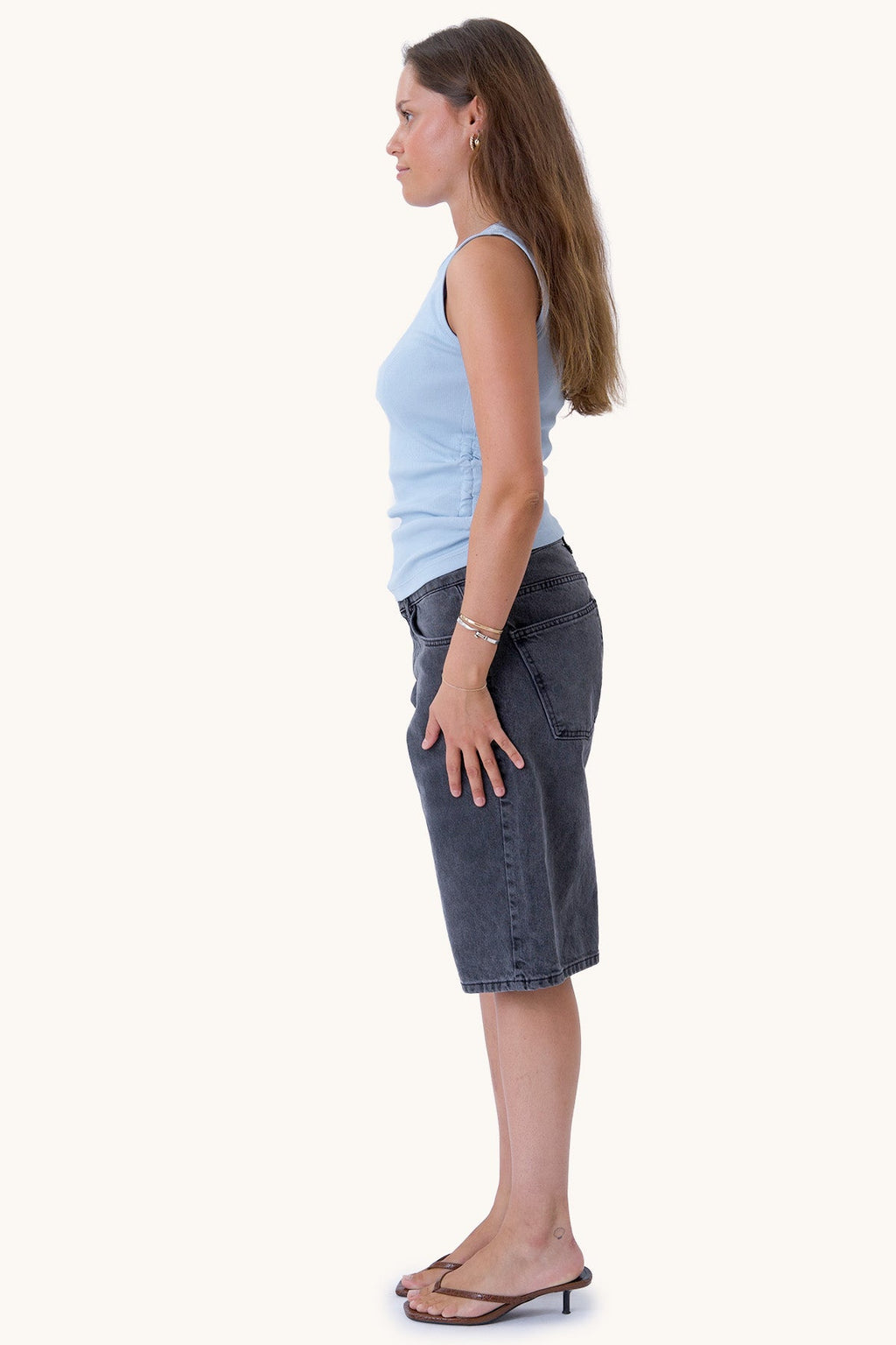 Kennedy top met O-hals - kasjmierblauw