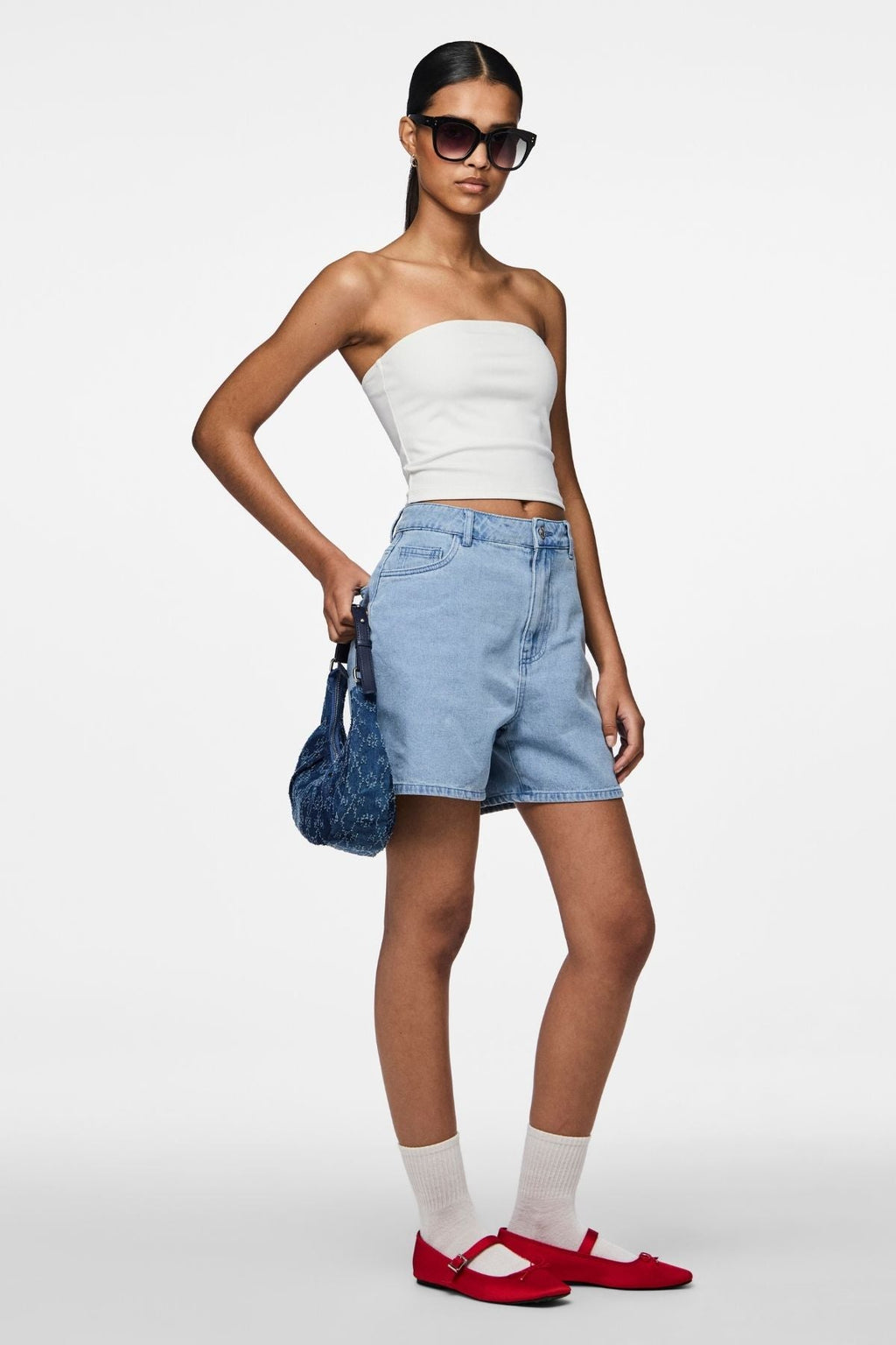 ABBI Shorts - Lichtblauwe denim