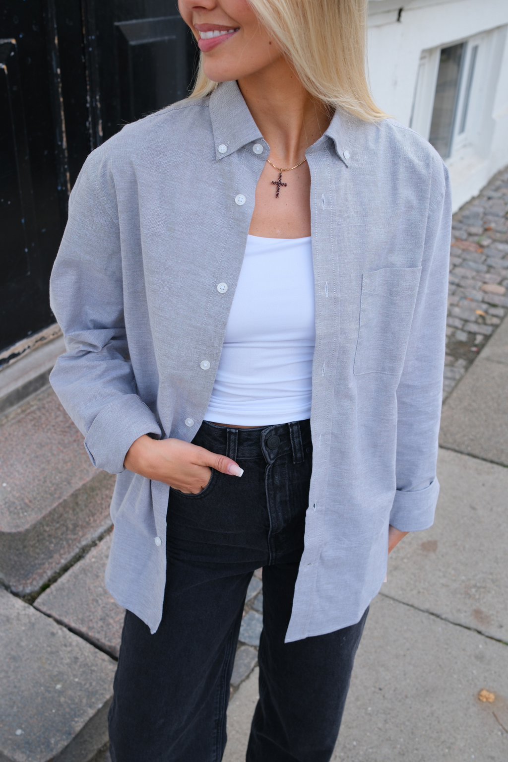 Vriendje Oxford -shirt - grijs