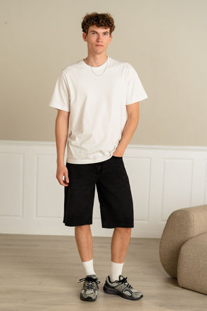 Denim Shorts Loose - Solid Black