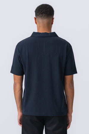 Atlas textured polo - marine