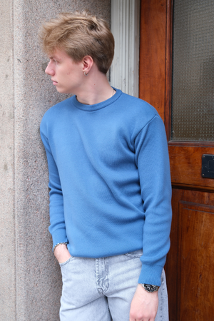 Crewneck Knit Sweater - Blauw