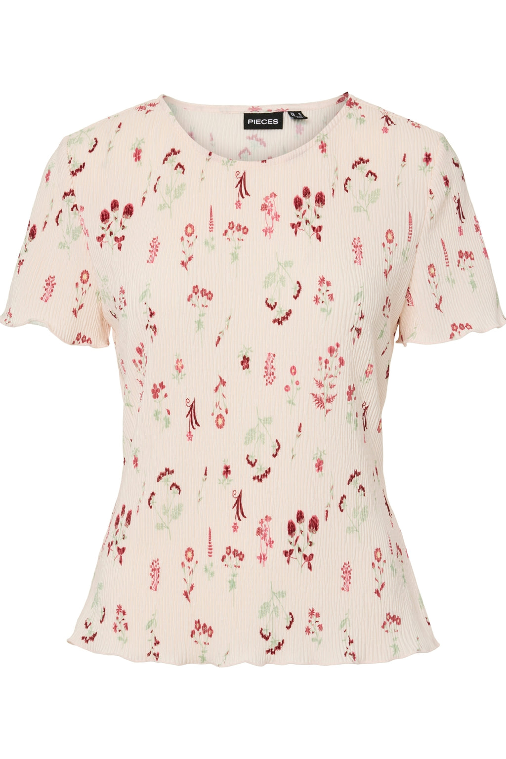 Flora Top met O-hals - Roze bloemblaadje