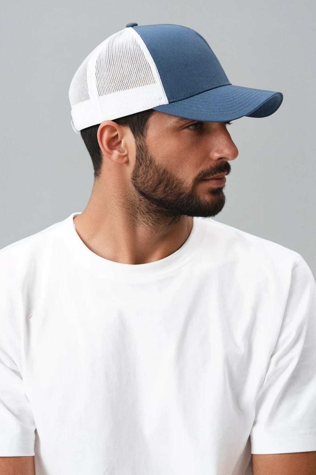 Retro Trucker Gekleurd voorkant - Navy