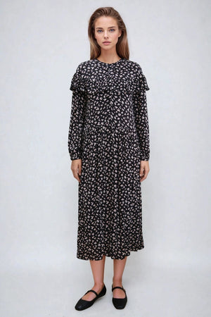 Amelia dress - Black flowered