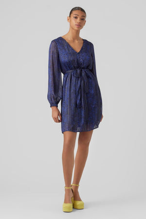 Nala V-neck Kjole - Sodalite Blue