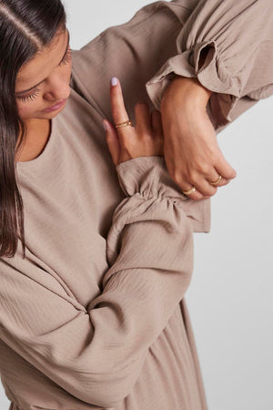 Flore Long Sleeve Dress - Brown