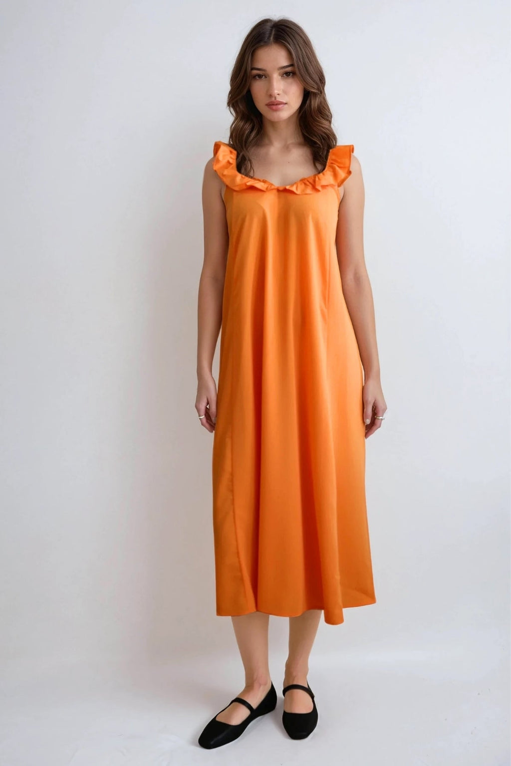 Zora Midi Dress - Sun Orange
