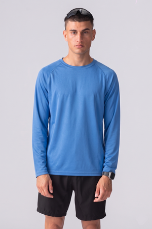 Training T-shirt met lange mouwen-Blauw