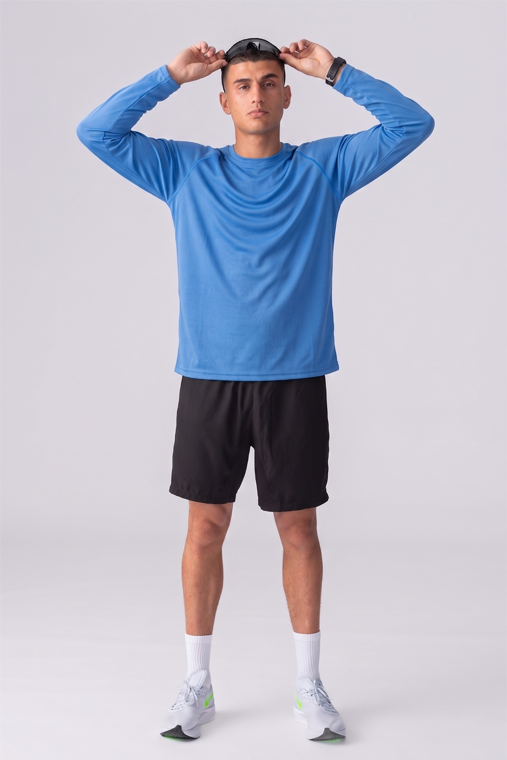 Training T-shirt met lange mouwen-Blauw