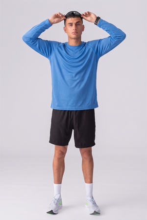 Training T-shirt met lange mouwen-Blauw
