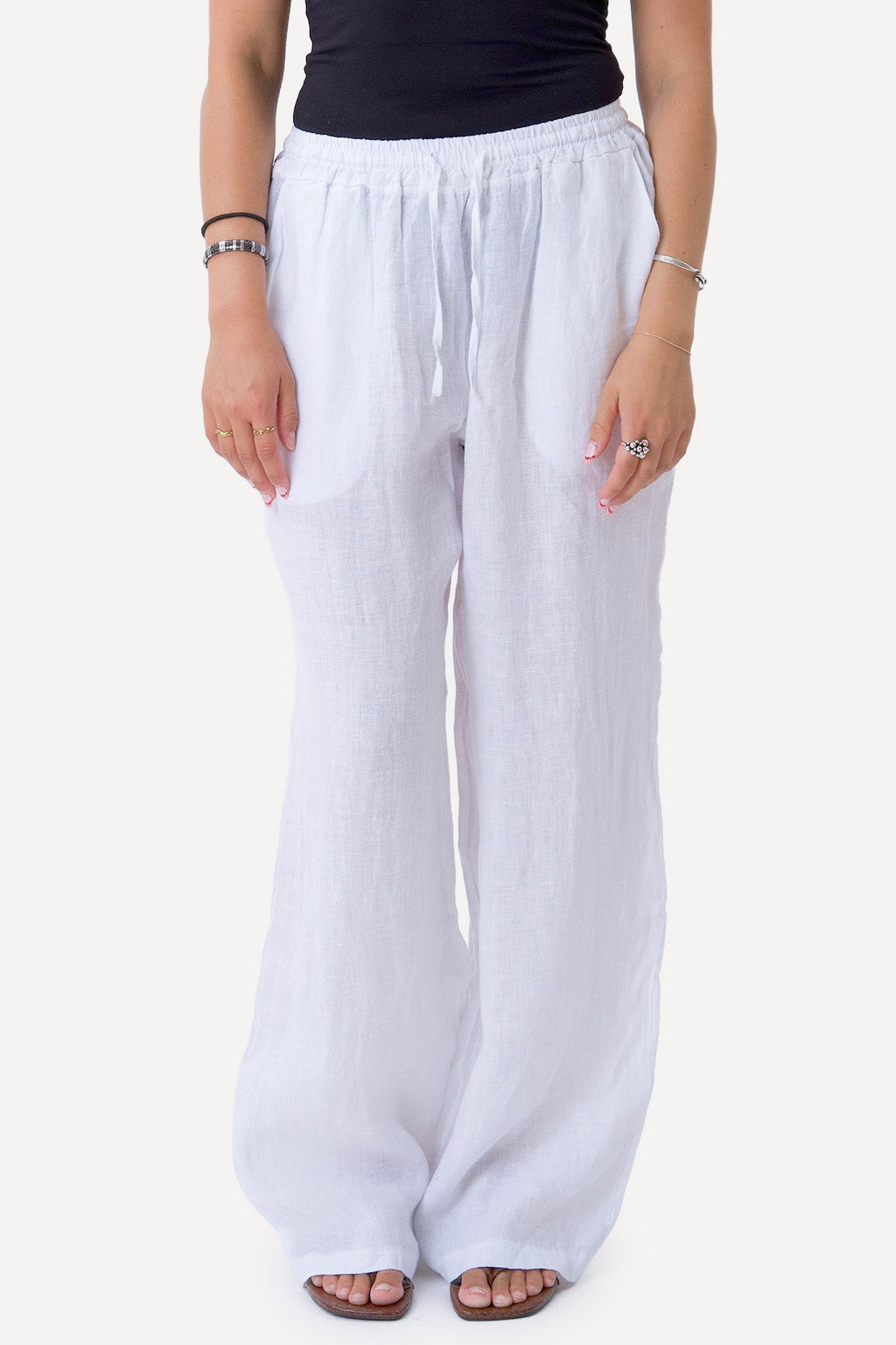 Astrid Linnen Pants - Wit