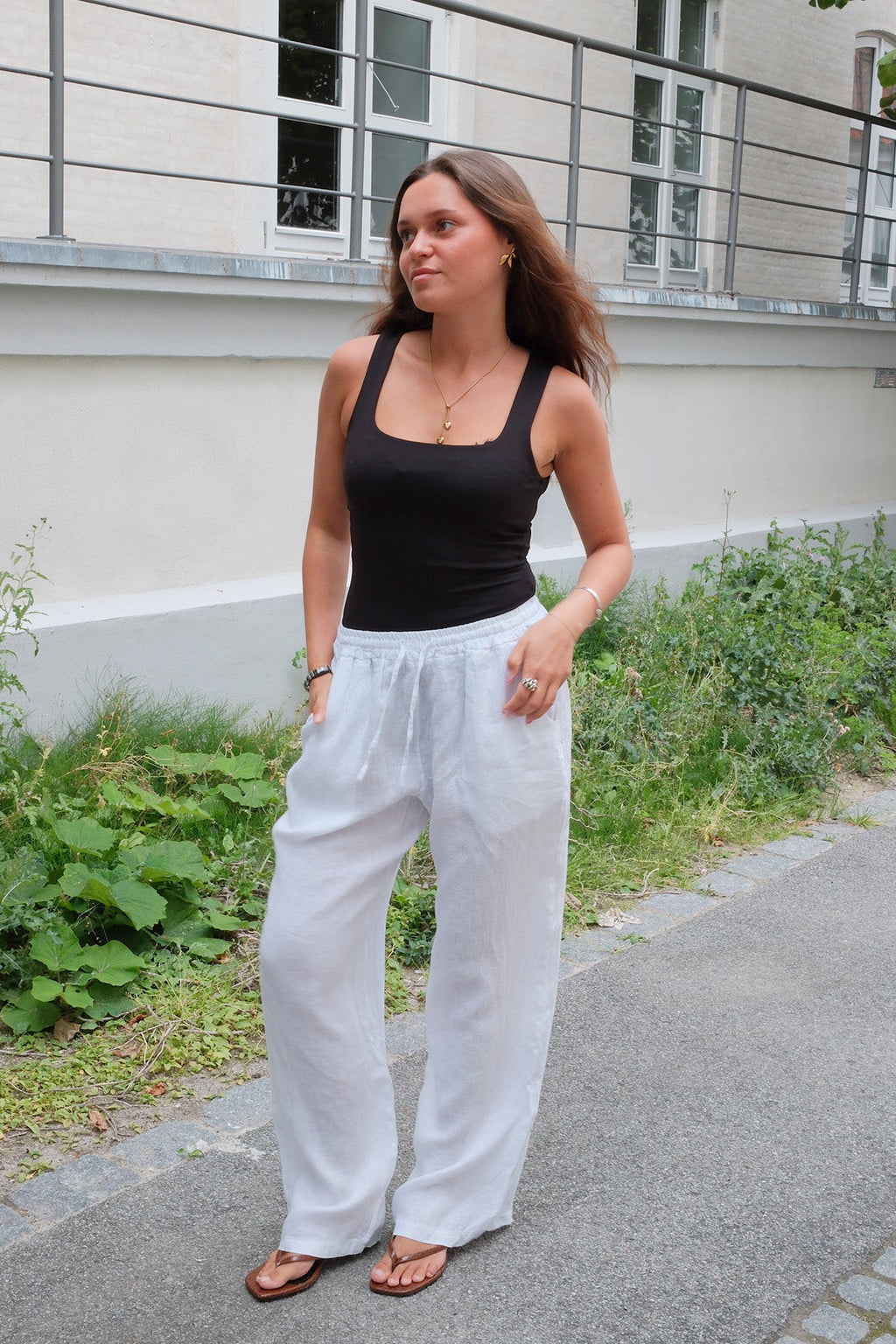 Astrid Linnen Pants - Wit