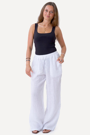 Astrid Linnen Pants - Wit