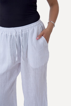 Astrid Linnen Pants - Wit