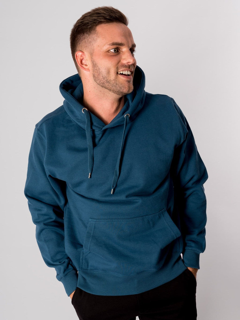 Basic Hoodie - benzine blauw