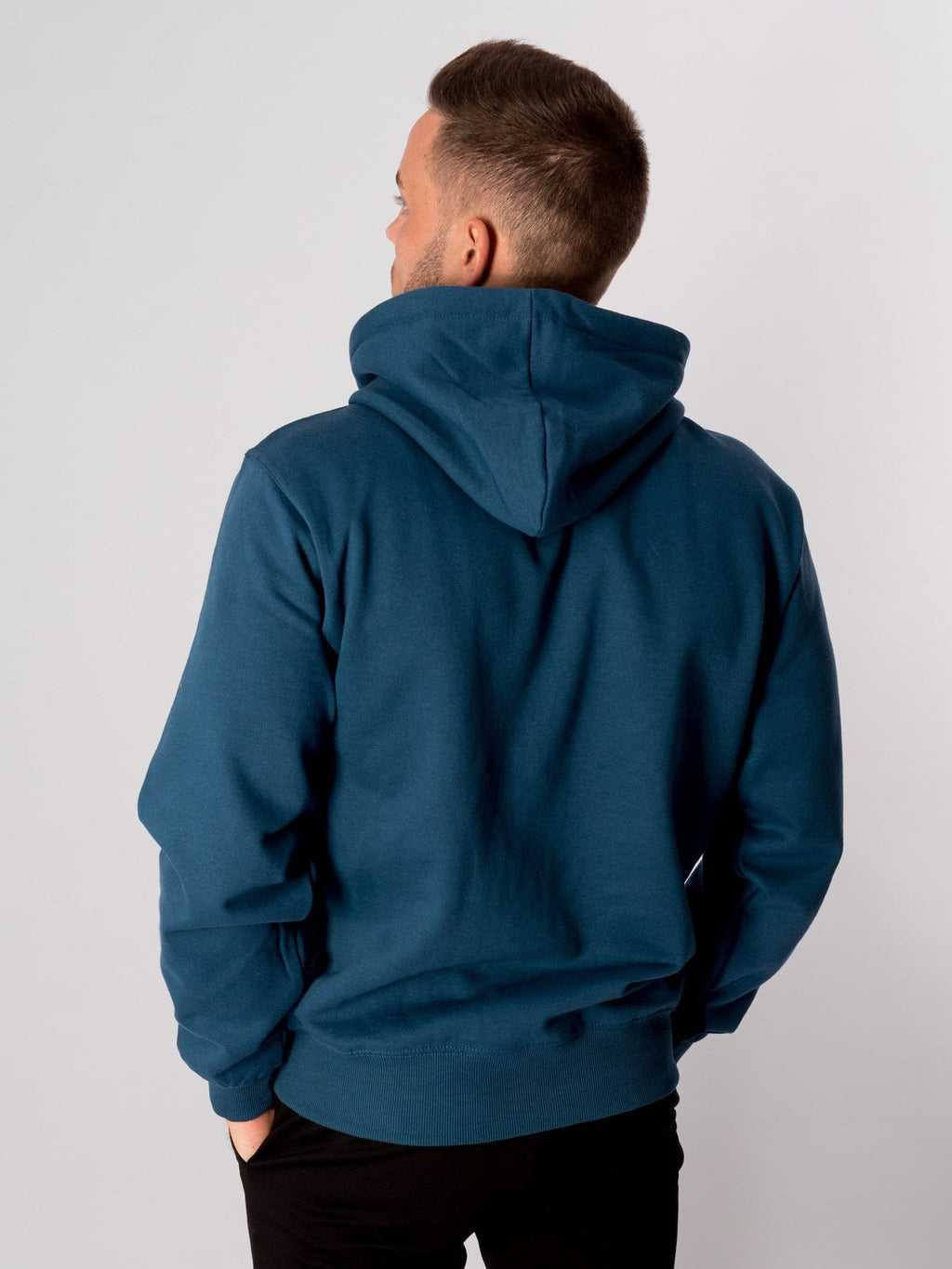 Basic Hoodie - benzine blauw